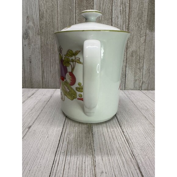 Vtg Rosenthal Netter Tea Pot with Veggie Decor Mushrooms Japan 7" Tall with Lid - Picture 5 of 9